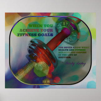 Farbiges Gym Poster mit Gewichten 006