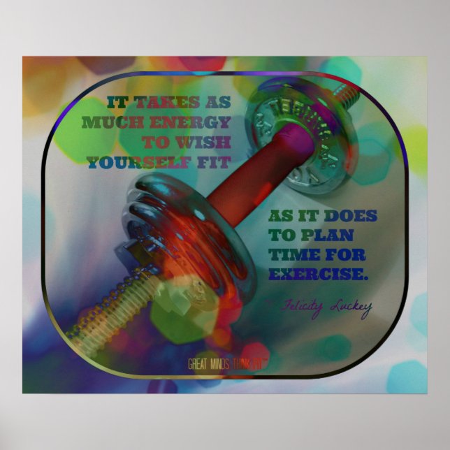 Farbiges Gym Poster mit Gewichten 017 (Vorne)