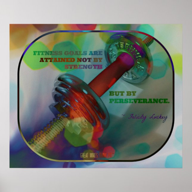 Farbiges Gym Poster mit Gewichten 07 (Vorne)
