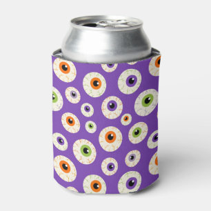 Farbiges Halloween-Eyeballs-Muster Dosenkühler