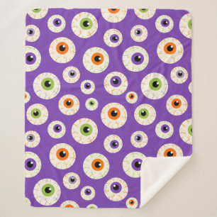 Farbiges Halloween-Eyeballs-Muster Sherpadecke