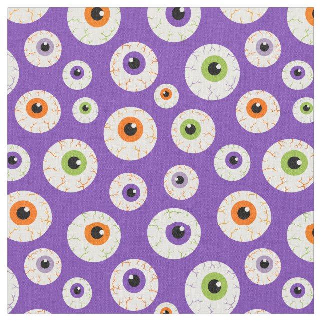 Farbiges Halloween-Eyeballs-Muster Stoff (Nahaufnahme)