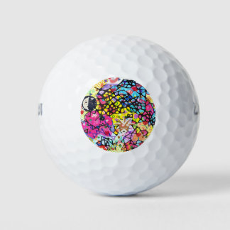 Farbiges handgemaltes Design Golfball