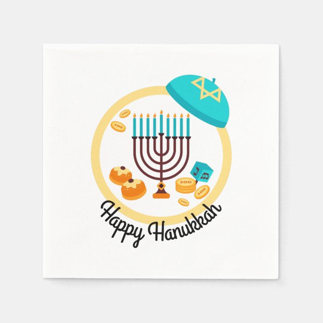 farbiges Hanukkah-Party Serviette (Vorderseite)