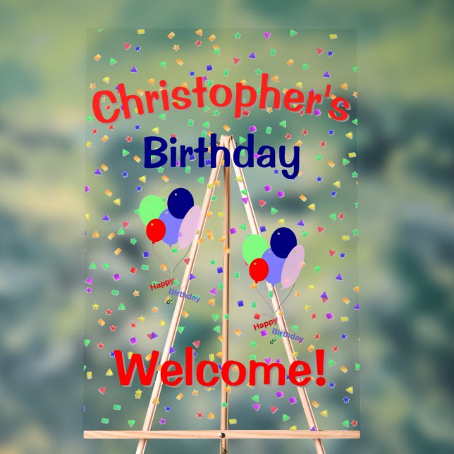 Farbiges Happy Birthday Acryl-Schild Acrylschild (Neutral)
