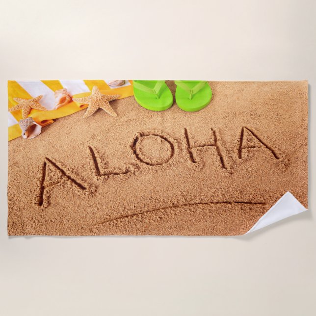Farbiges Hawaii Aloha Summer Beach Handtuch (Vorderseite)