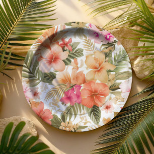 Farbiges hawaiisches Muster ID1092 Pappteller