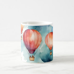 Farbiges Heißluftballonmuster Kaffeetasse