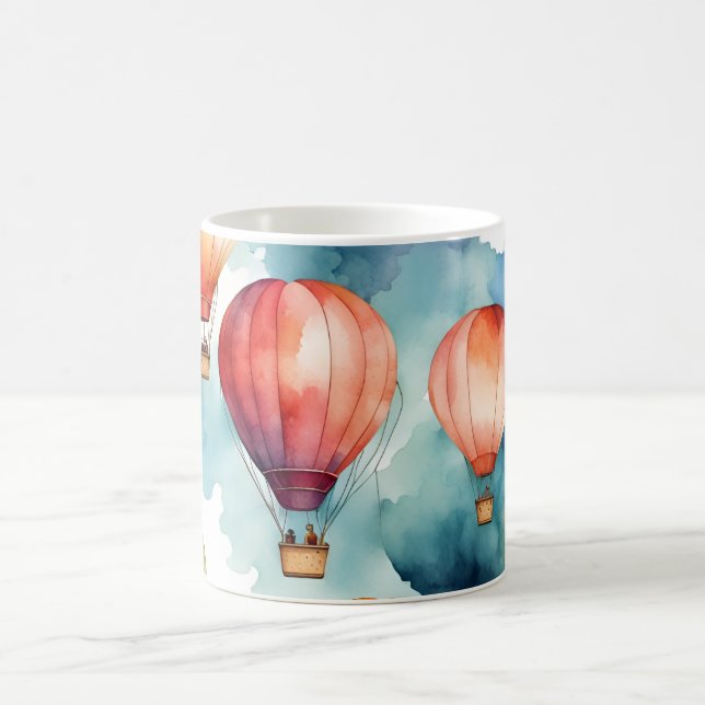 Farbiges Heißluftballonmuster Kaffeetasse (Mittel)
