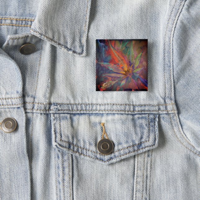 Farbiges Herbst-Blatt-Druck-Kunst-Pinback Button (Beispiel)