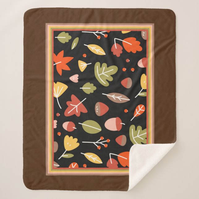 Farbiges Herbstmuster Sherpadecke (Vorderseite)