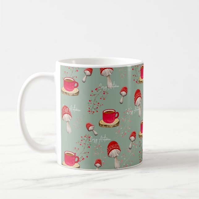 Farbiges Herbstwasserfarbmuster Kaffeetasse (Links)