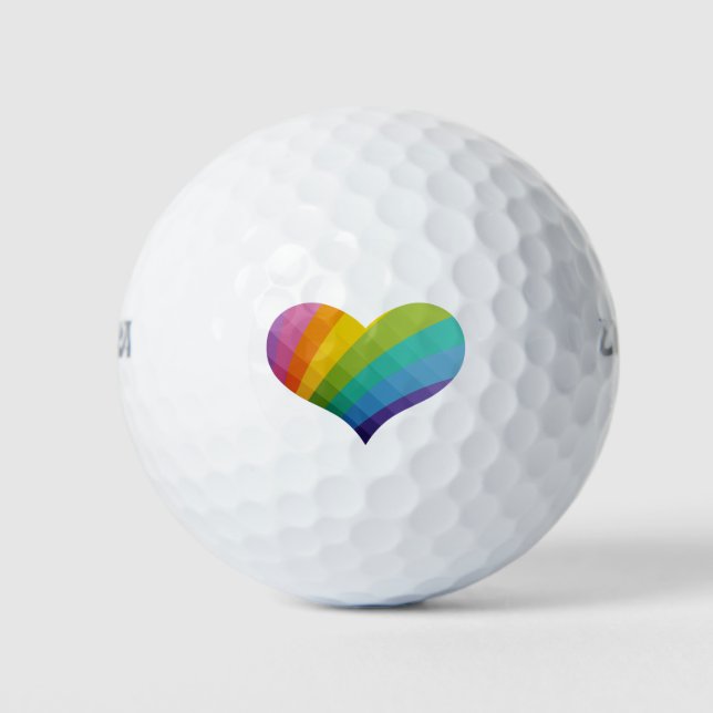 Farbiges Herz Golfball (Vorderseite)