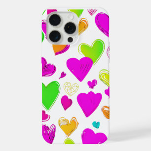Farbiges Herz Muster Handyhülle   Cute Vibrant L iPhone 15 Pro Max Hülle