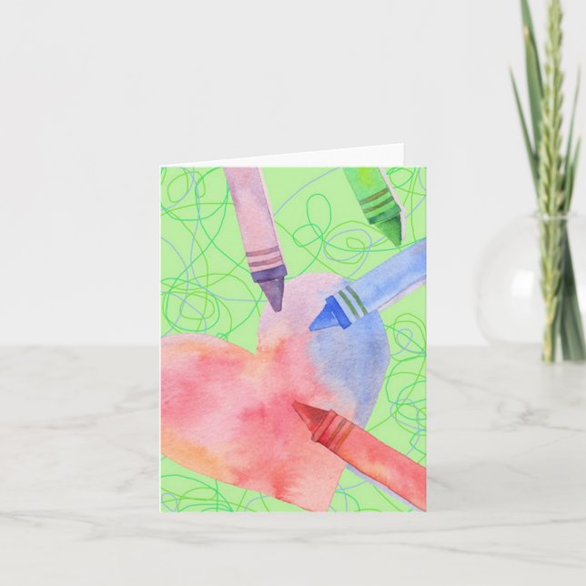 Farbiges Herz - Note Card Karte (Vorderseite)