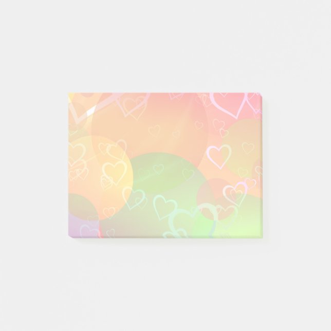 Farbiges Herz- und Kreislaufmuster Post-it Klebezettel (Vorderseite)