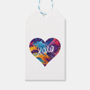 Farbiges Herz XOXO- Geschenkanhänger
