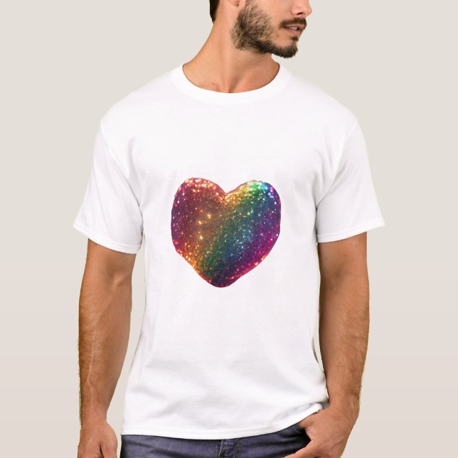 farbiges Herzdesign T-Shirt (Vorderseite)