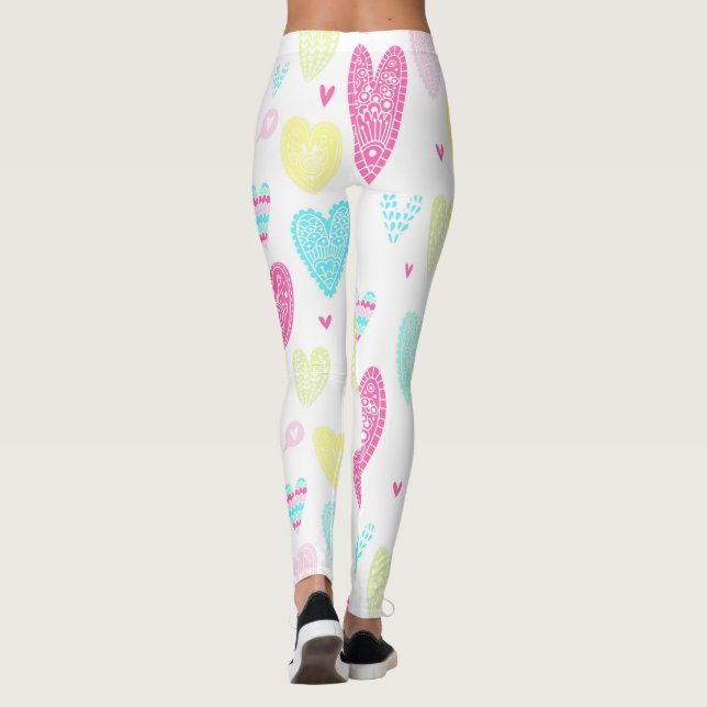 Farbiges Herzmuster Leggings (Rückseite)