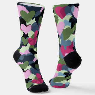 Farbiges Herzmuster Socken