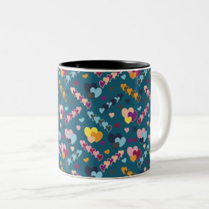 Farbiges Herzmuster Zweifarbige Tasse