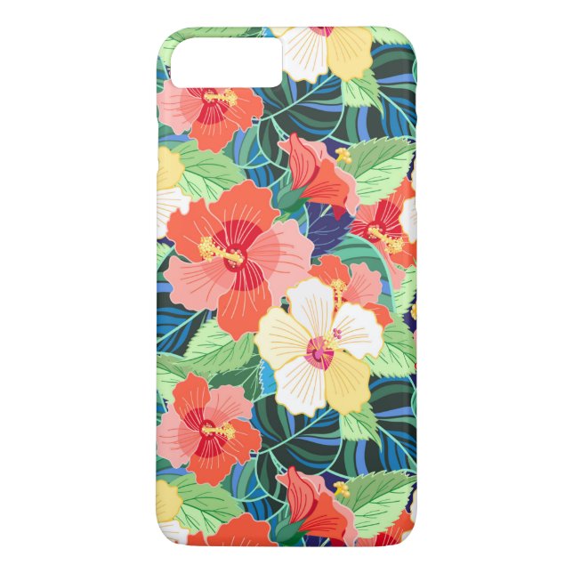 Farbiges Hibiskus Case-Mate iPhone Hülle (Rückseite)