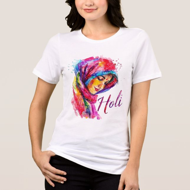 Farbiges Holi-Frauen-T-Shirt Tri-Blend Shirt (Vorderseite)
