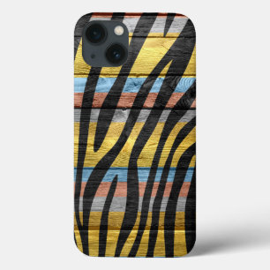 Farbiges Holz Vintag Zebra Print #8 Case-Mate iPhone Hülle
