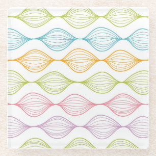 Farbiges horizontales Ogemuster Glasuntersetzer