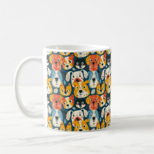 Farbiges Hundemuster Kaffeetasse