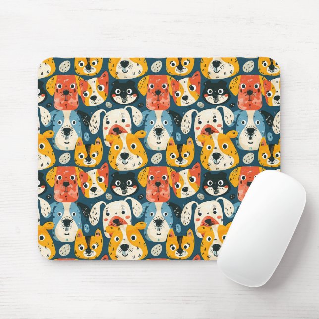 Farbiges Hundemuster Mousepad (Mit Mouse)