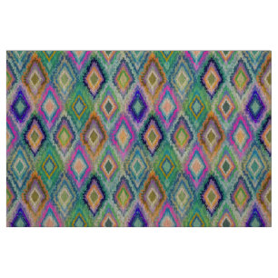 Farbiges Ikat Tribal Geometrisches Muster 2 Stoff