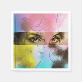 Farbiges illustriertes Set von Servietten - Stare