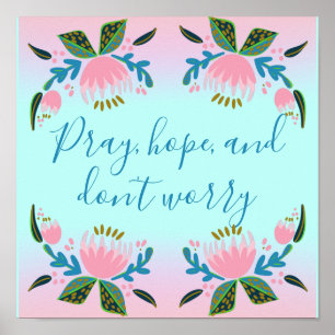 Farbiges inspirierendes katholisches Zitat Poster