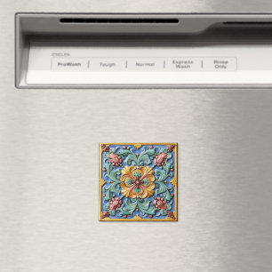 Farbiges italienisches Fliesenmuster Magnet