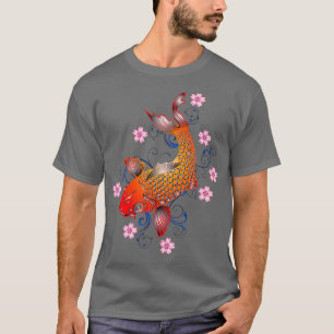 Farbiges japanisches Koi Fish Goldfish Pond Design T-Shirt