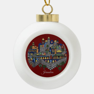 Farbiges Jerusalem Keramik Kugel-Ornament