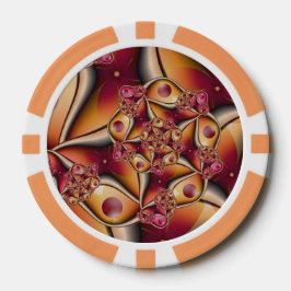 Farbiges Joy Abstrakt Red Orange Fantasy Fraktal Pokerchips