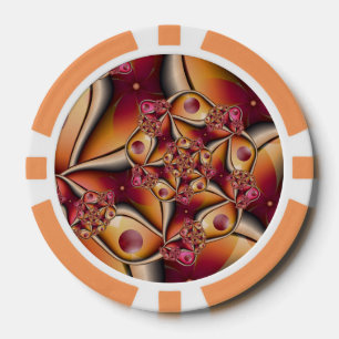 Farbiges Joy Abstrakt Red Orange Fantasy Fraktal Pokerchips