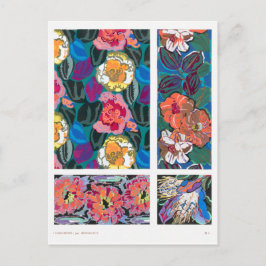 Farbiges Jugendstil-Grafikdesign, Blume Postkarte