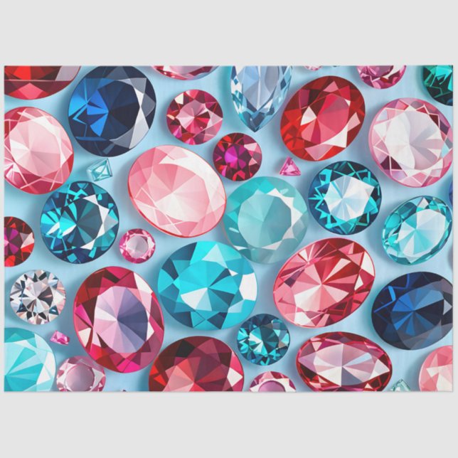 Farbiges Juwel Art Tissue Paper Seidenpapier (Vorderseite)