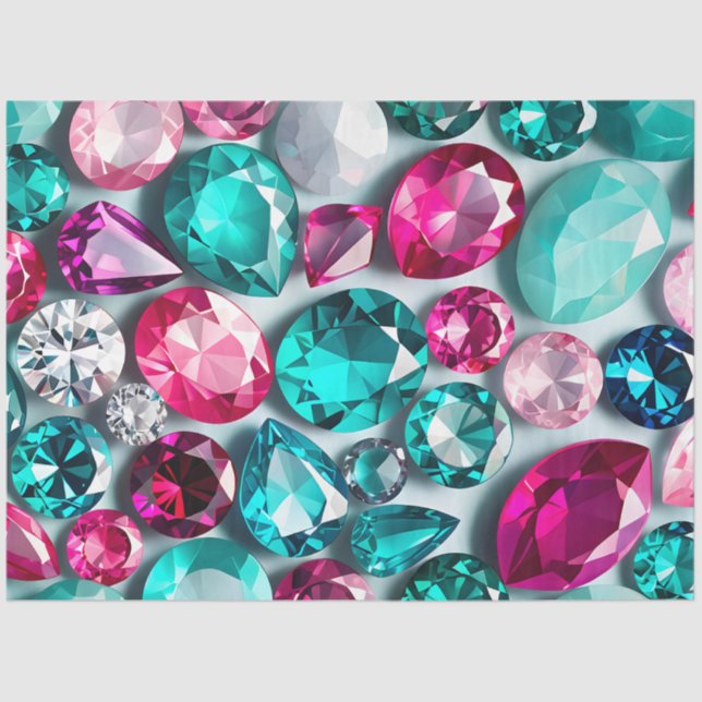 Farbiges Juwel Art Tissue Paper Seidenpapier (Vorderseite)