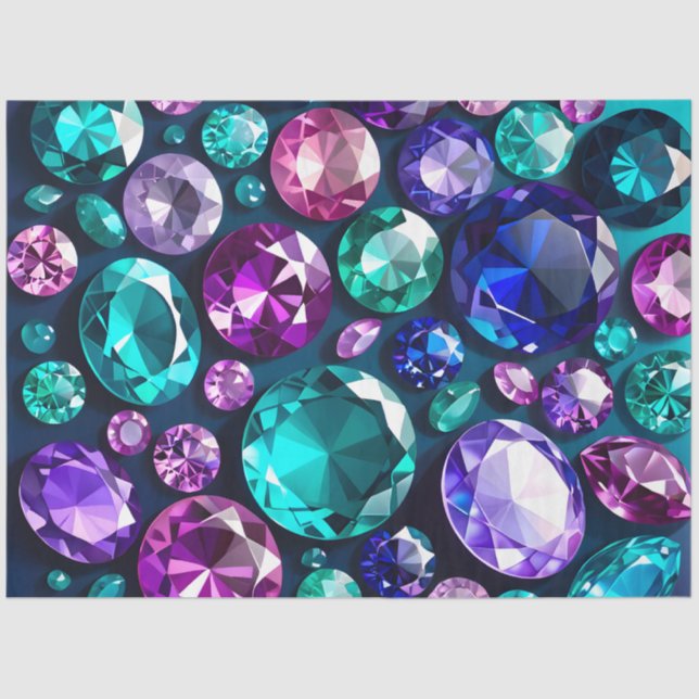 Farbiges Juwel Art Tissue Paper Seidenpapier (Vorderseite)