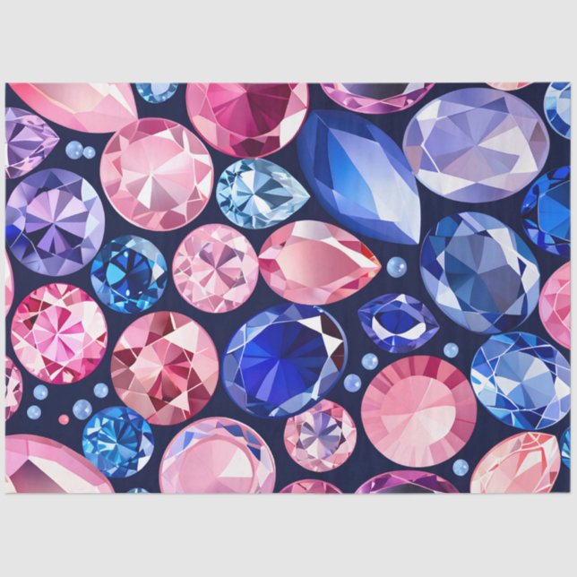 Farbiges Juwel Art Tissue Paper Seidenpapier (Vorderseite)