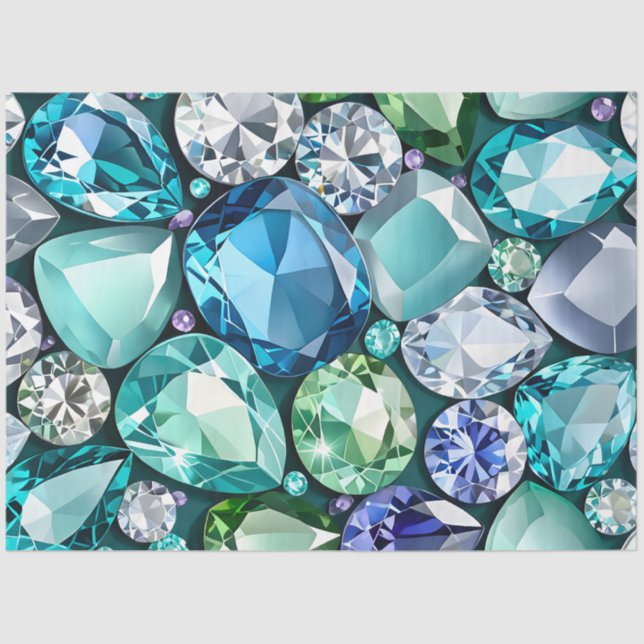 Farbiges Juwel Art Tissue Paper Seidenpapier (Vorderseite)