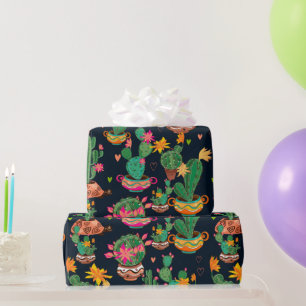 Farbiges Kaktus Garden Wrapping Paper Geschenkpapier