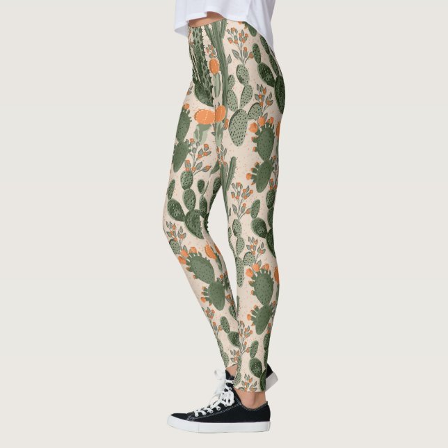Farbiges Kaktusmuster Leggings (Links)
