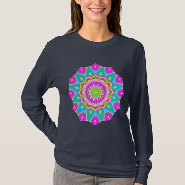 Farbiges Kaleidoskop 01 T-Shirt (Vorderseite)