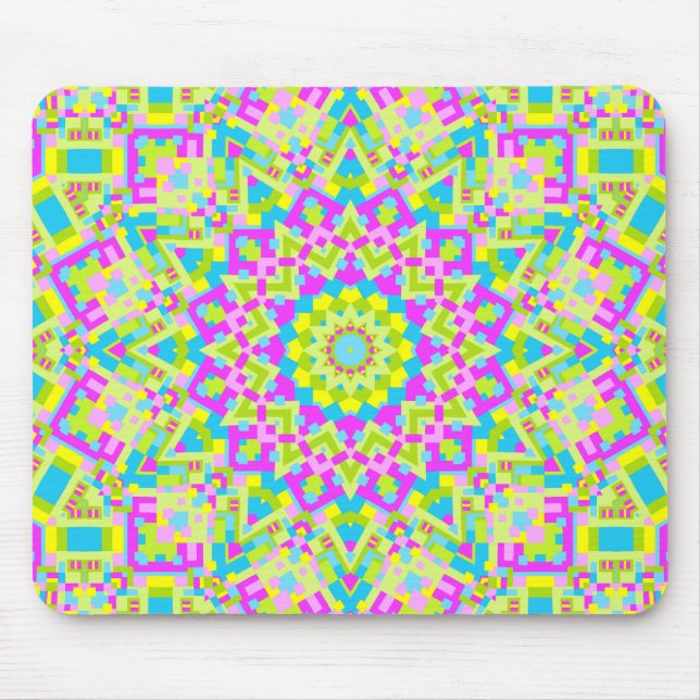Farbiges Kaleidoskop 02 Mousepad (Vorne)