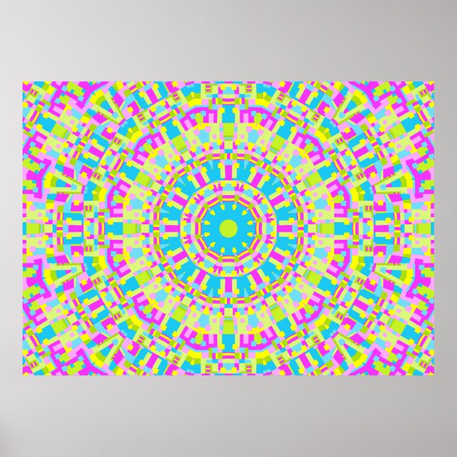 Farbiges Kaleidoskop 06 Poster (Vorne)
